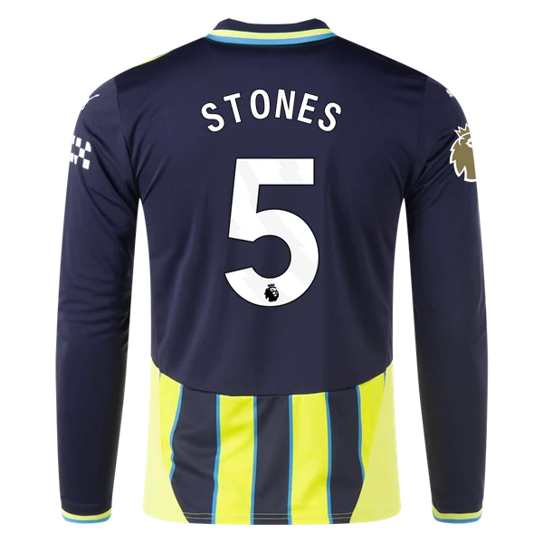 John Stones Manchester City 24/25 Player Long Sleeve Away Jersey