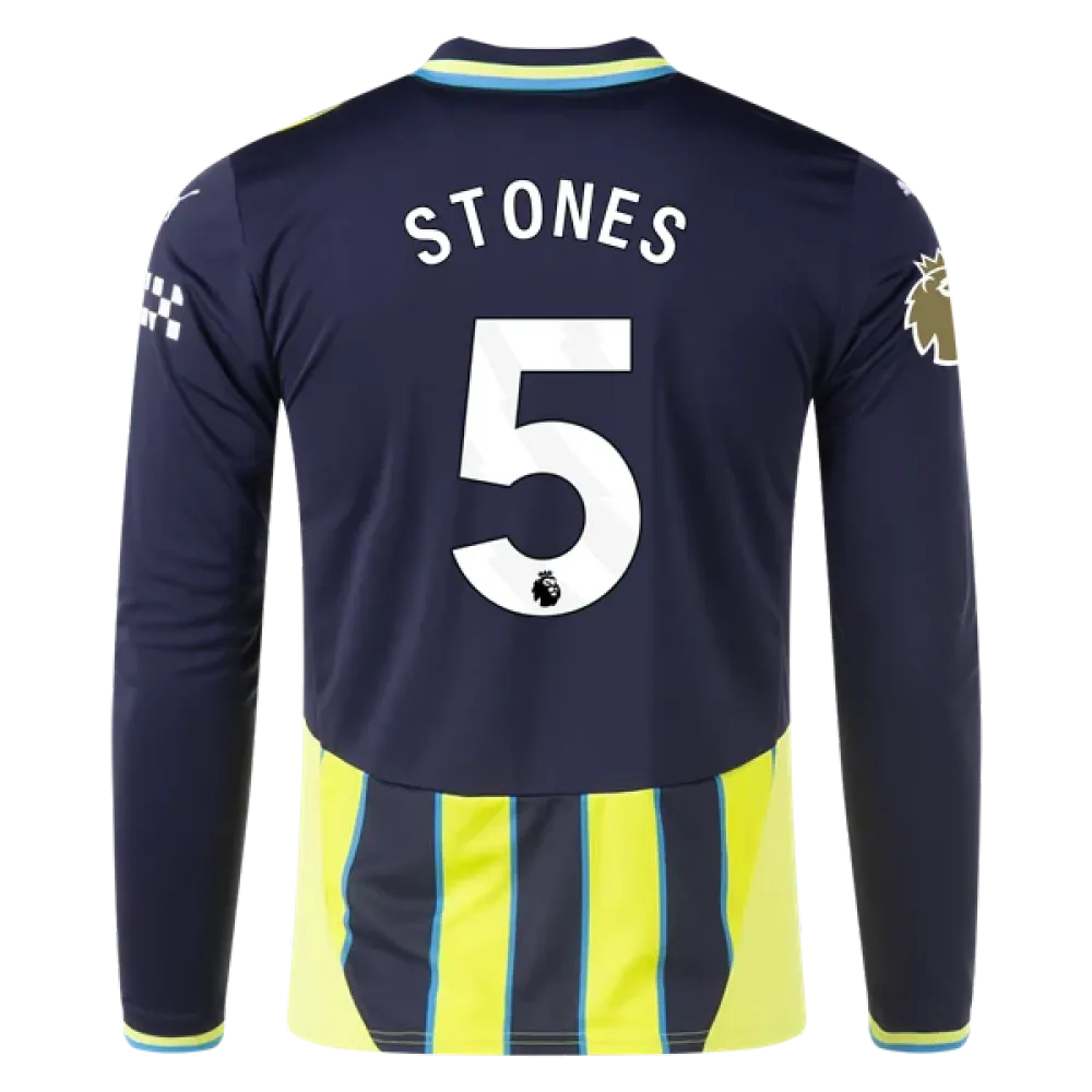 John Stones Manchester City 24/25 Player Long Sleeve Away Jersey