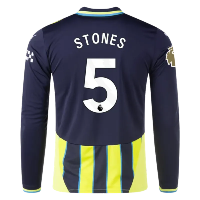 John Stones Manchester City 24/25 Player Long Sleeve Away Jersey