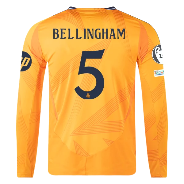 Jude Bellingham Real Madrid 24/25 Player Long Sleeve Away Jersey