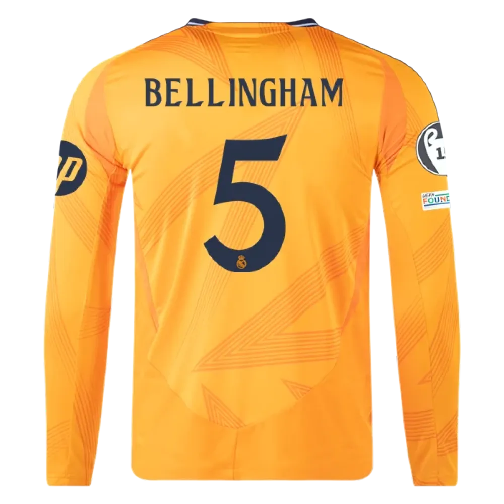 Jude Bellingham Real Madrid 24/25 Player Long Sleeve Away Jersey