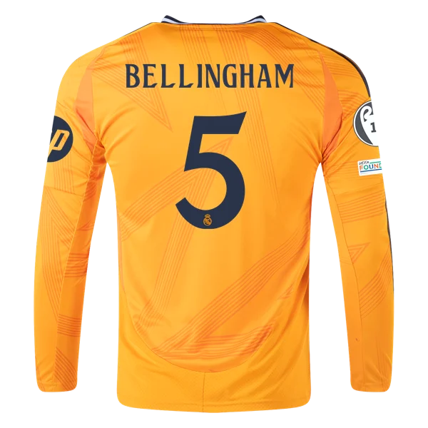 Jude Bellingham Real Madrid 24/25 Long Sleeve Away Jersey