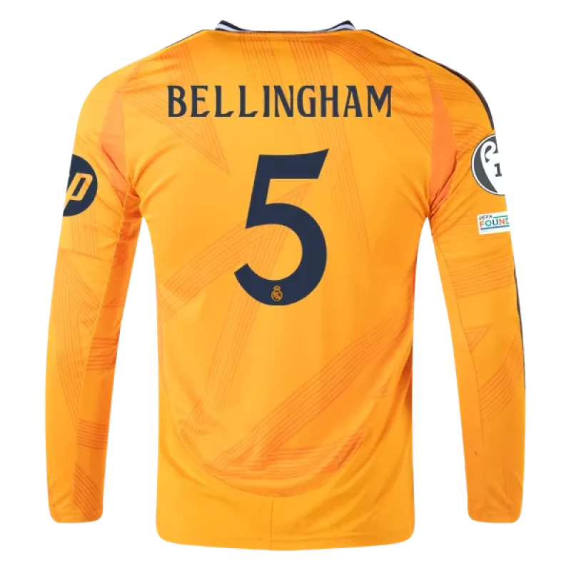 Jude Bellingham Real Madrid 24/25 Long Sleeve Away Jersey