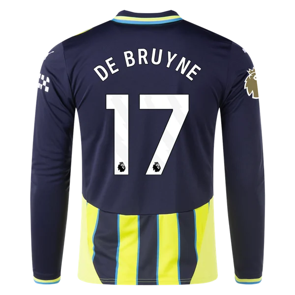 Kevin De Bruyne Manchester City 24/25 Player Long Sleeve Away Jersey