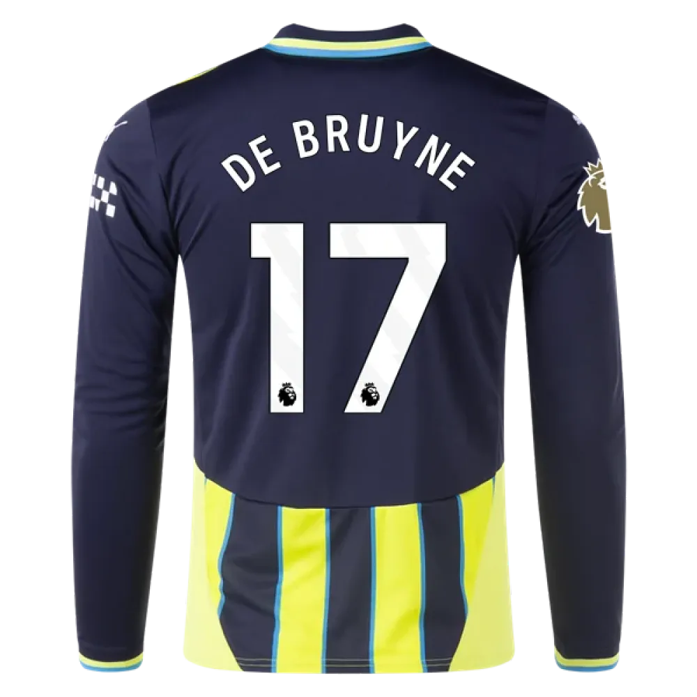 Kevin De Bruyne Manchester City 24/25 Player Long Sleeve Away Jersey