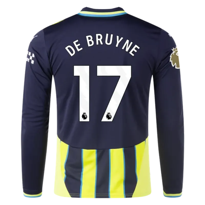 Kevin De Bruyne Manchester City 24/25 Player Long Sleeve Away Jersey