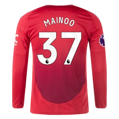 Kobbie Mainoo Manchester United 24/25 Long Sleeve Home Jersey 01
