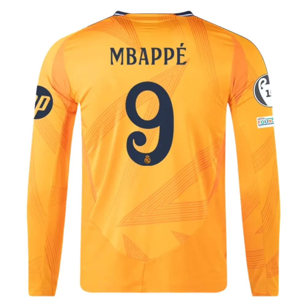 Kylian Mbappé Real Madrid 24/25 Player Long Sleeve Away Jersey