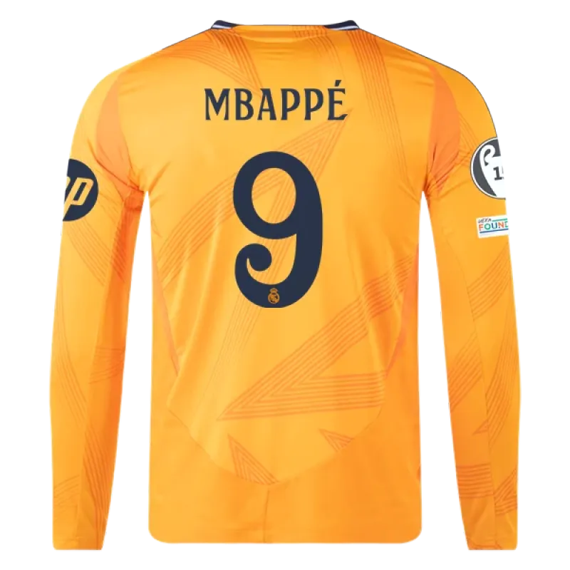 Kylian Mbappé Real Madrid 24/25 Player Long Sleeve Away Jersey