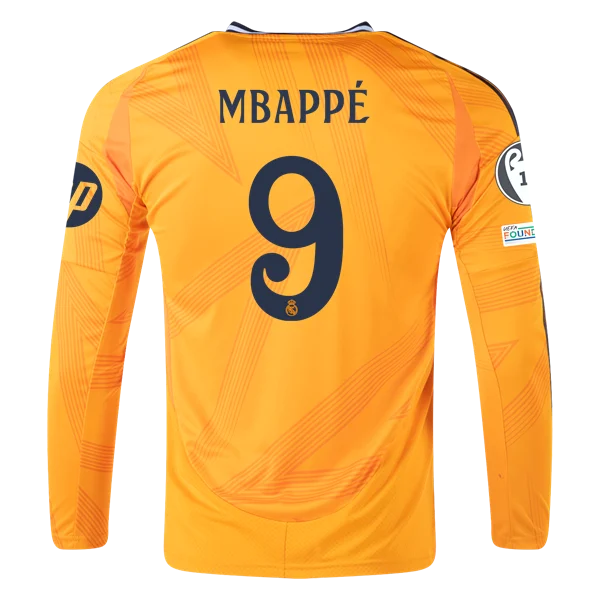 Kylian Mbappé Real Madrid 24/25 Long Sleeve Away Jersey