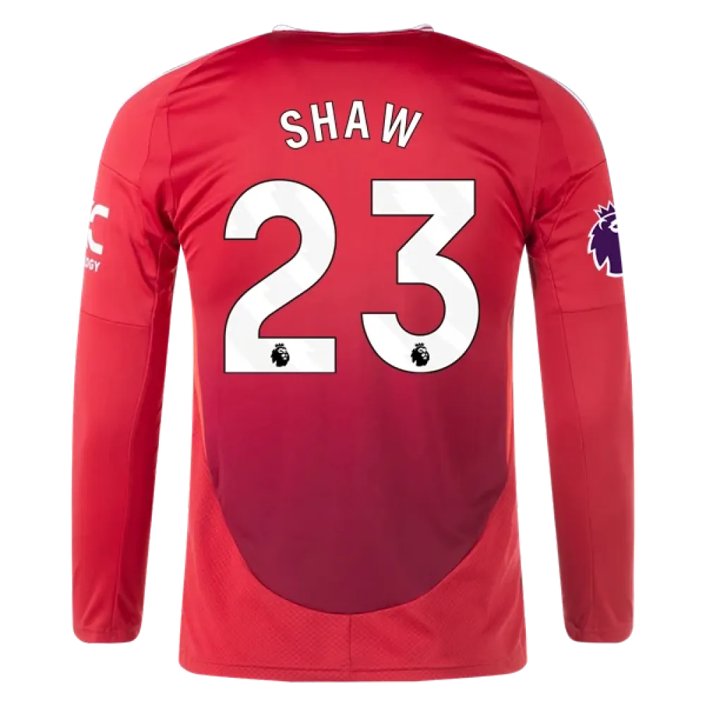 Luke Shaw Manchester United 24/25 Long Sleeve Home Jersey