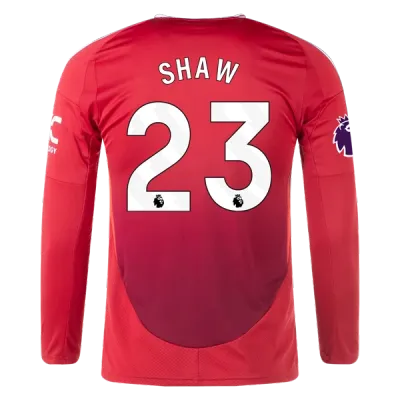 Luke Shaw Manchester United 24/25 Long Sleeve Home Jersey 01