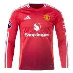 Luke Shaw Manchester United 24/25 Long Sleeve Home Jersey