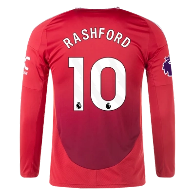 Marcus Rashford Manchester United 24/25 Long Sleeve Home Jersey 01