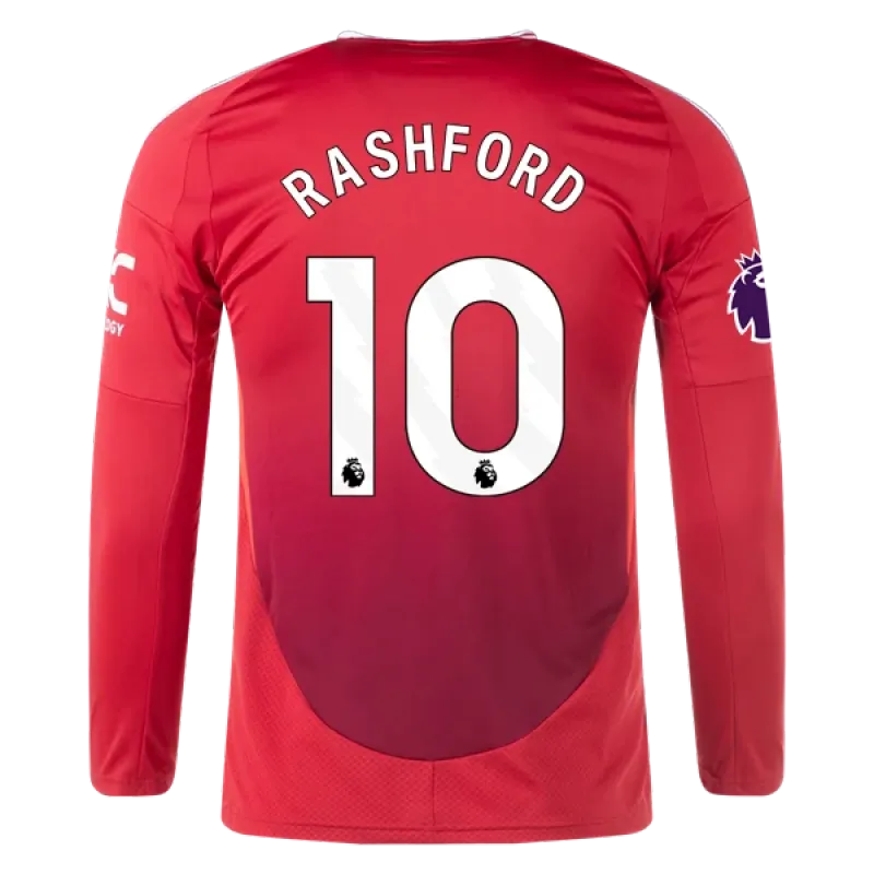 Marcus Rashford Manchester United 24/25 Long Sleeve Home Jersey