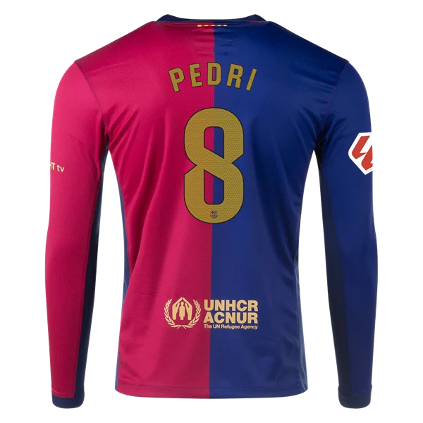 Pedri Barcelona 24/25 Long Sleeve Home Jersey
