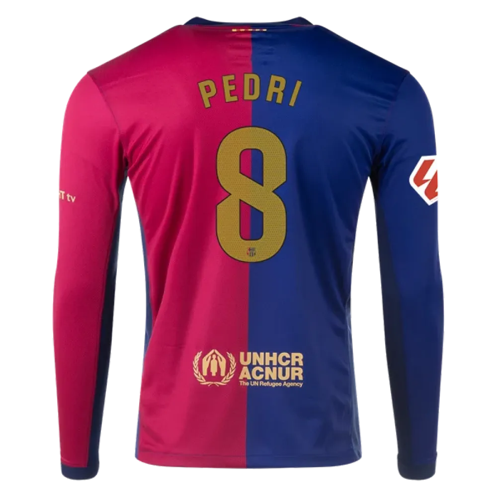Pedri Barcelona 24/25 Long Sleeve Home Jersey
