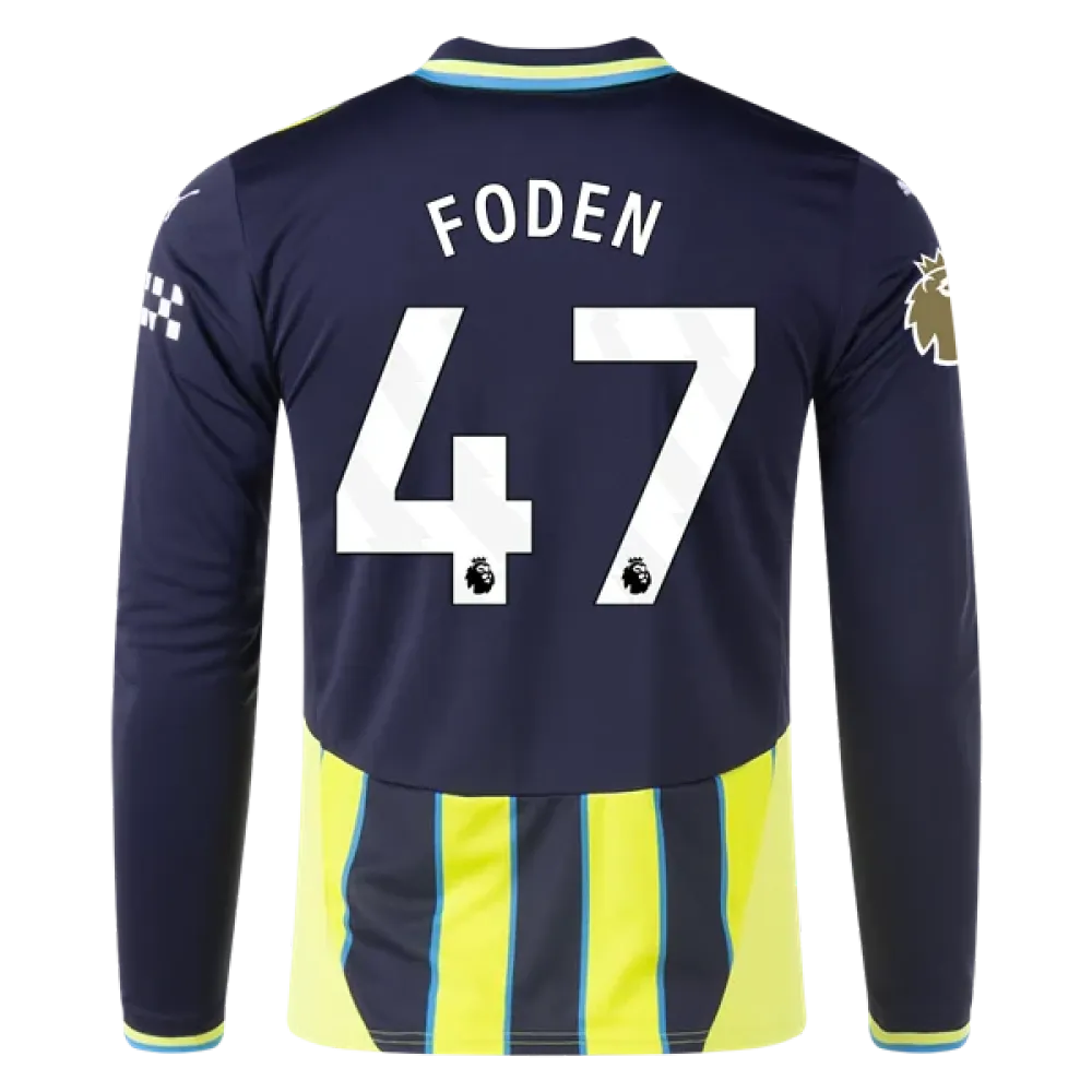 Phil Foden Manchester City 24/25 Replica Long Sleeve Away Jersey