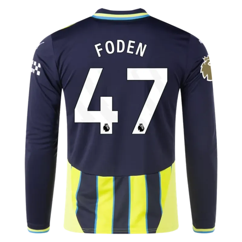 Phil Foden Manchester City 24/25 Replica Long Sleeve Away Jersey