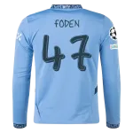 Phil Foden Manchester City UCL 24/25 Replica Long Sleeve Home Jersey