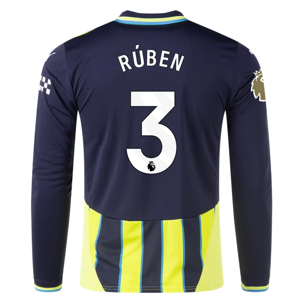 Rúben Dias Manchester City 24/25 Replica Long Sleeve Away Jersey