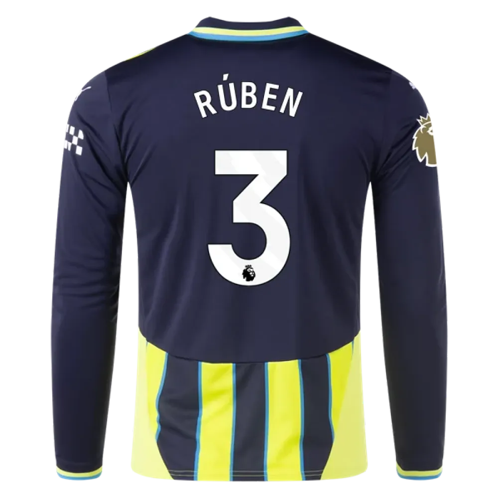 Rúben Dias Manchester City 24/25 Player Long Sleeve Away Jersey