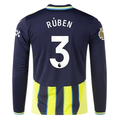 Rúben Dias Manchester City 24/25 Player Long Sleeve Away Jersey 01