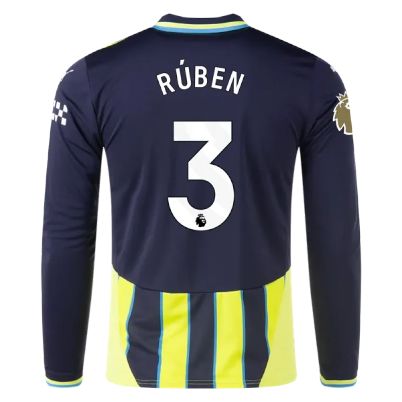 Rúben Dias Manchester City 24/25 Player Long Sleeve Away Jersey