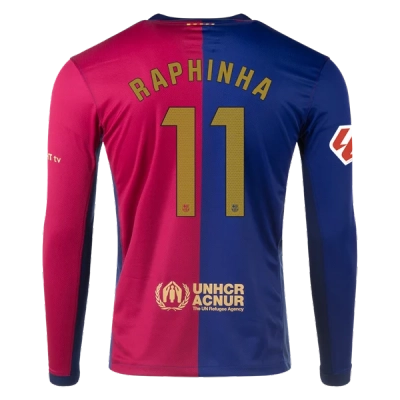 Raphinha Barcelona 24/25 Long Sleeve Home Jersey 01