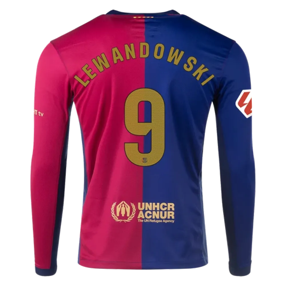 Robert Lewandowski Barcelona 24/25 Long Sleeve Home Jersey