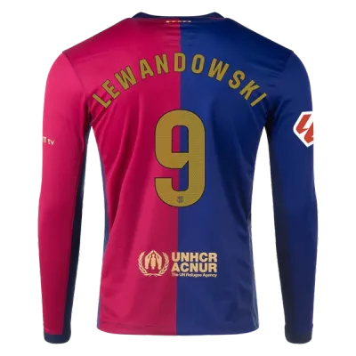 Robert Lewandowski Barcelona 24/25 Long Sleeve Home Jersey 01