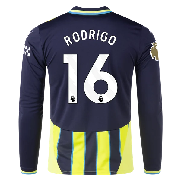 Rodri Manchester City 24/25 Player Long Sleeve Away Jersey