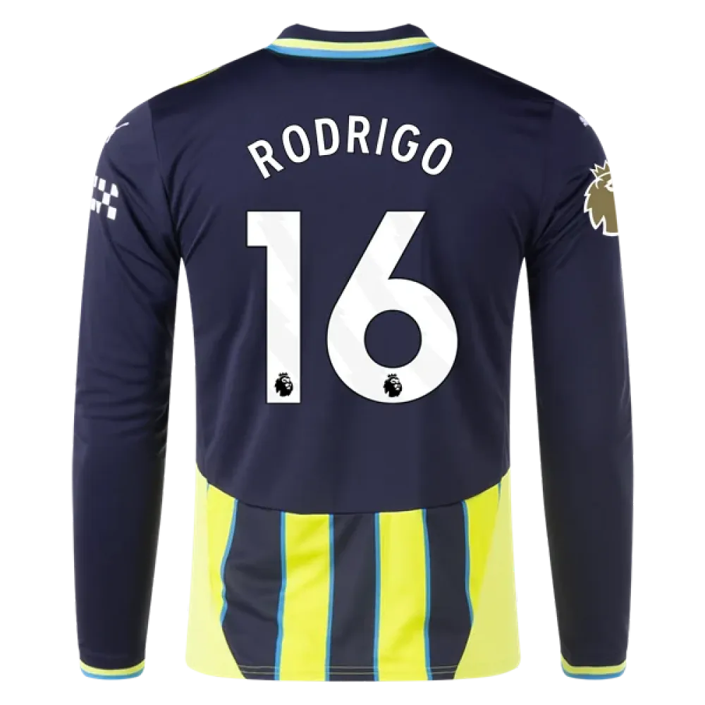 Rodri Manchester City 24/25 Player Long Sleeve Away Jersey