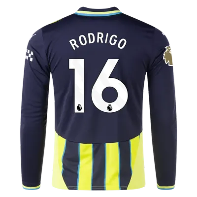 Rodri Manchester City 24/25 Player Long Sleeve Away Jersey 01