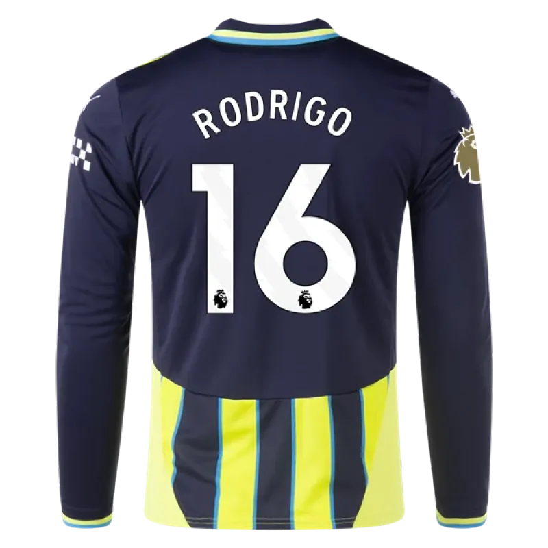 Rodri Manchester City 24/25 Player Long Sleeve Away Jersey