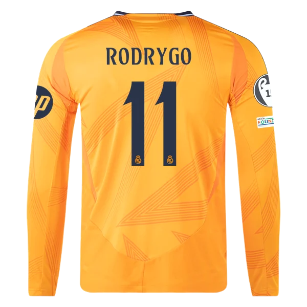 Rodrygo Real Madrid 24/25 Player Long Sleeve Away Jersey