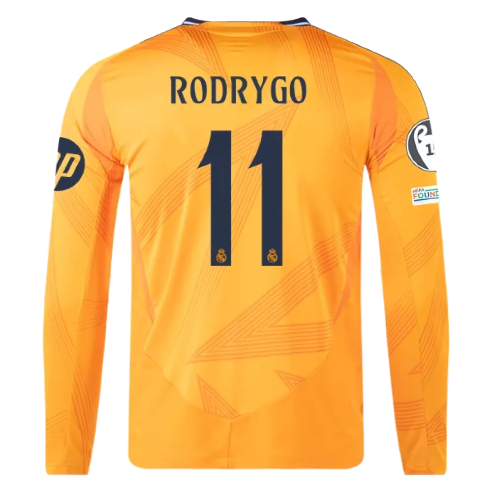 Rodrygo Real Madrid 24/25 Player Long Sleeve Away Jersey