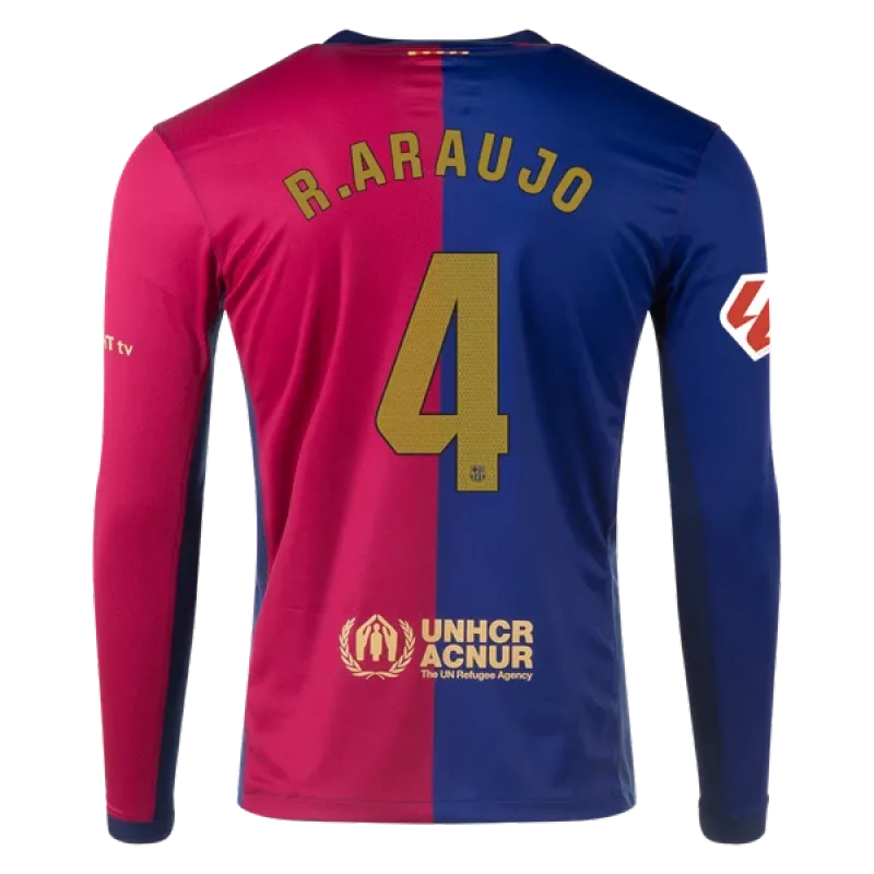 Ronald Araújo Barcelona 24/25 Long Sleeve Home Jersey