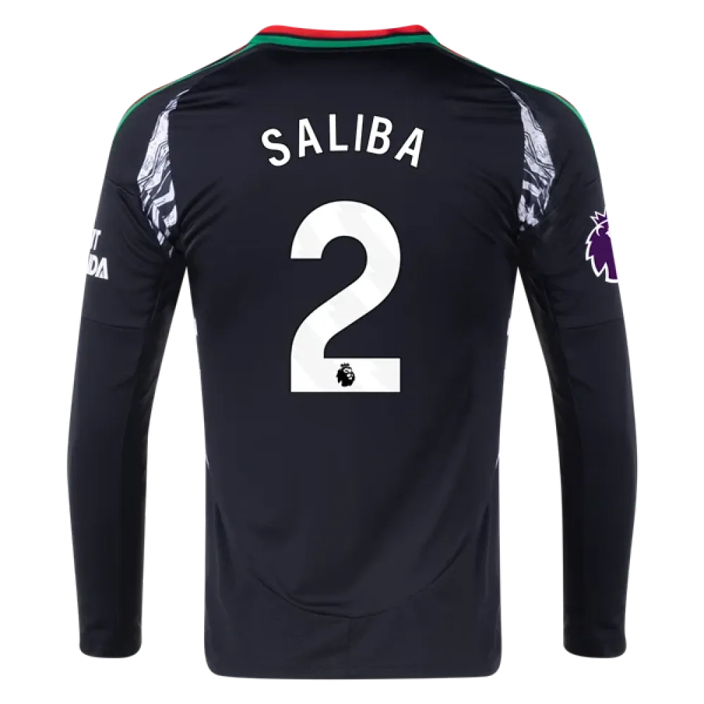 William Saliba Arsenal 24/25 Long Sleeve Away Jersey