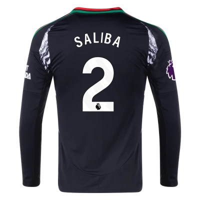William Saliba Arsenal 24/25 Long Sleeve Away Jersey 01