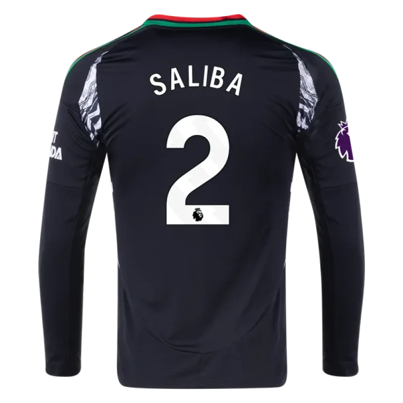 William Saliba Arsenal 24/25 Long Sleeve Away Jersey
