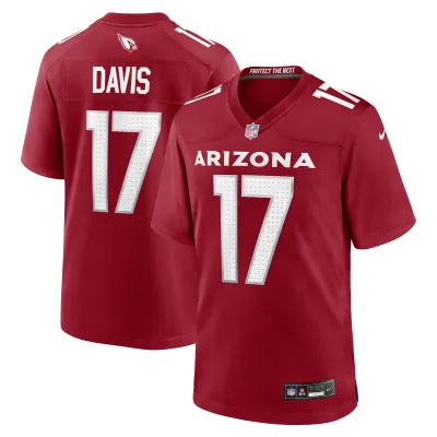 Men's Arizona Cardinals Kaden Davis Cardinal Team Game Jersey 01