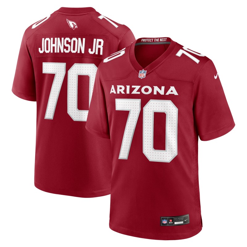 Men's Arizona Cardinals Paris Johnson Jr. Cardinal 2023 NFL Draft First Round Pick Game Jersey