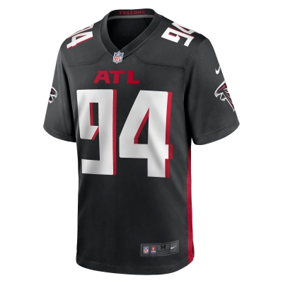 Men's Atlanta Falcons Albert Huggins Black Team Game Jersey 02
