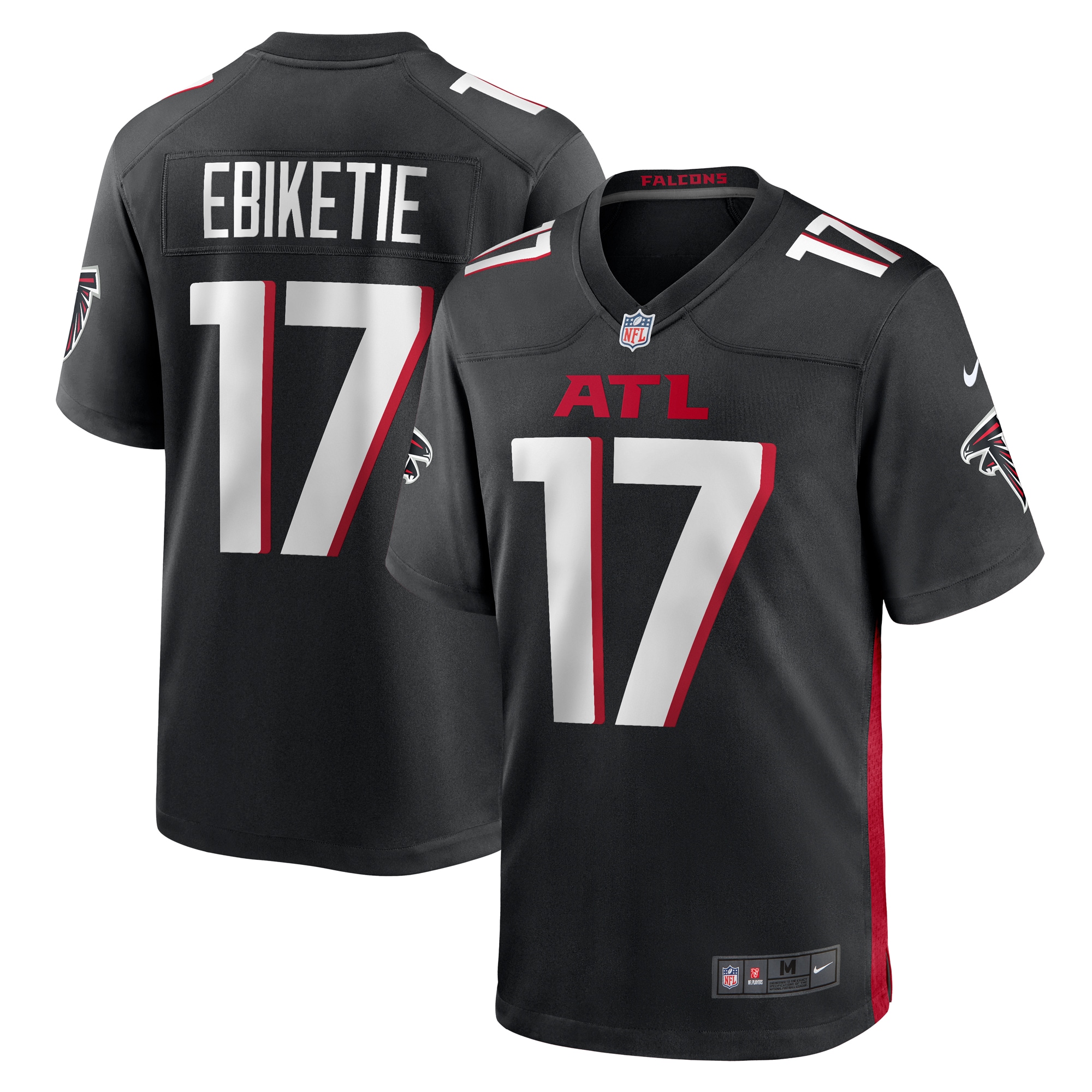 Men's Atlanta Falcons Arnold Ebiketie Black Team Game Jersey