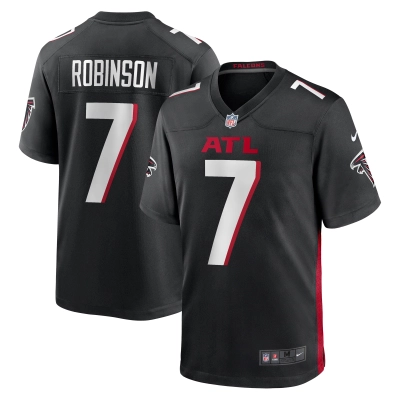 Men's Atlanta Falcons Bijan Robinson Black 2023 NFL Draft First Round Pick Game Jersey 01