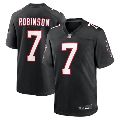 Men's Atlanta Falcons Bijan Robinson Black 2023 NFL Draft First Round Pick Throwback Game Jersey 01