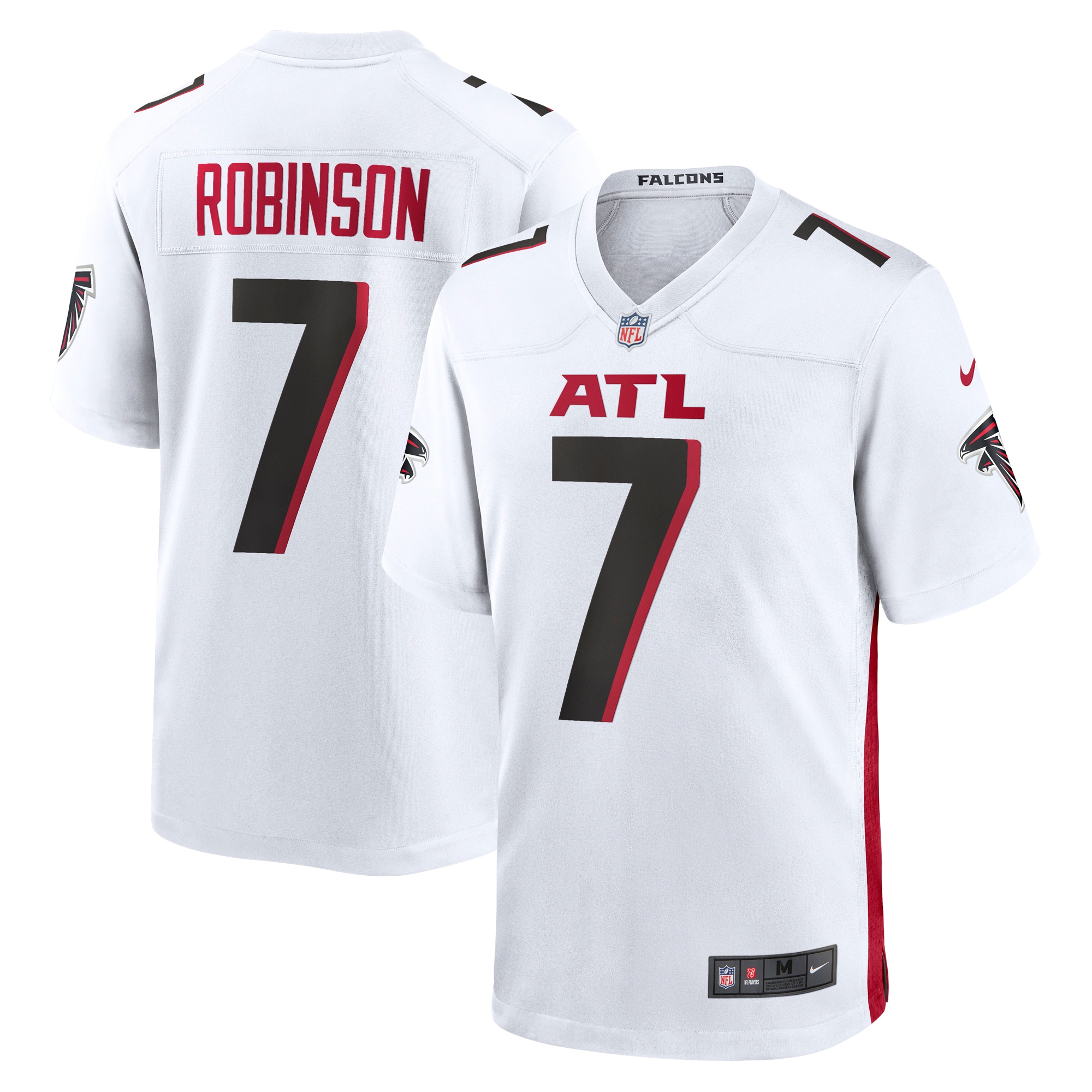 Men's Atlanta Falcons Bijan Robinson White 2023 NFL Draft First Round Pick Game Jersey