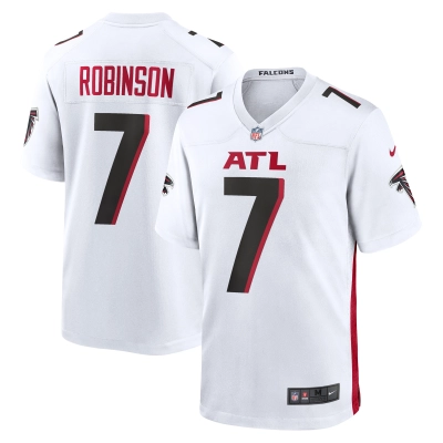 Men's Atlanta Falcons Bijan Robinson White 2023 NFL Draft First Round Pick Game Jersey 01