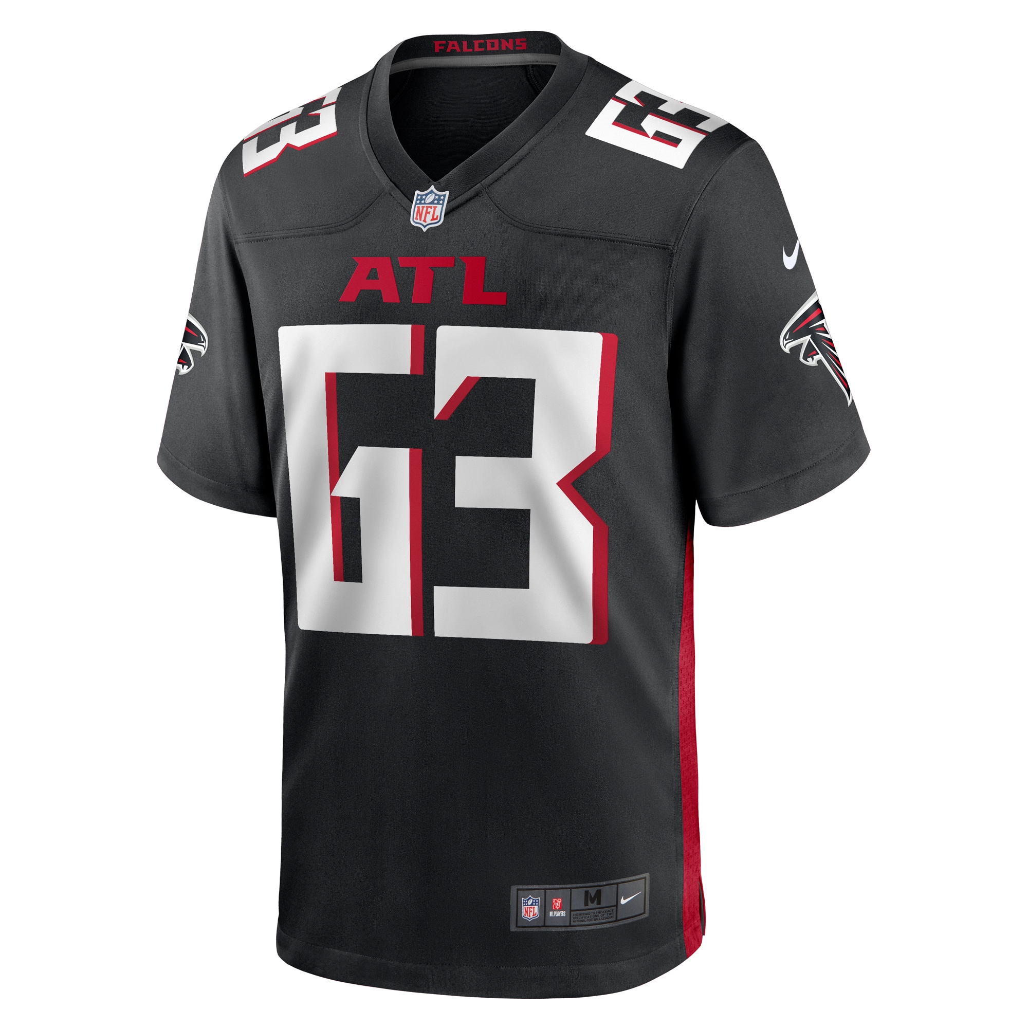 Men's Atlanta Falcons Chris Lindstrom Black Team Game Jersey